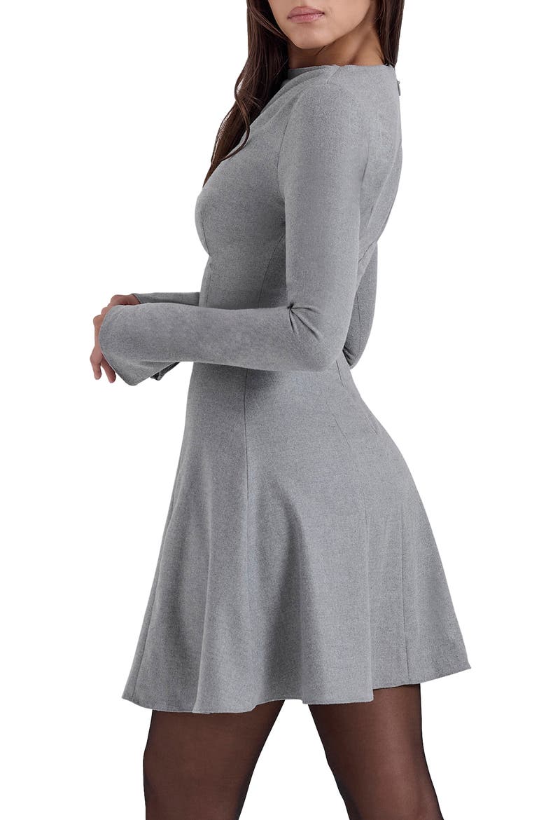 Angelique Long Sleeve Minidress, Alternate, color, GREY