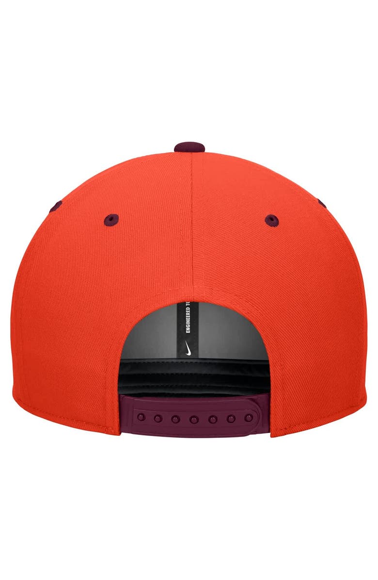 Nike Men's Nike White/Orange Virginia Tech Hokies Pro Performance Snapback Hat, Alternate, color, White