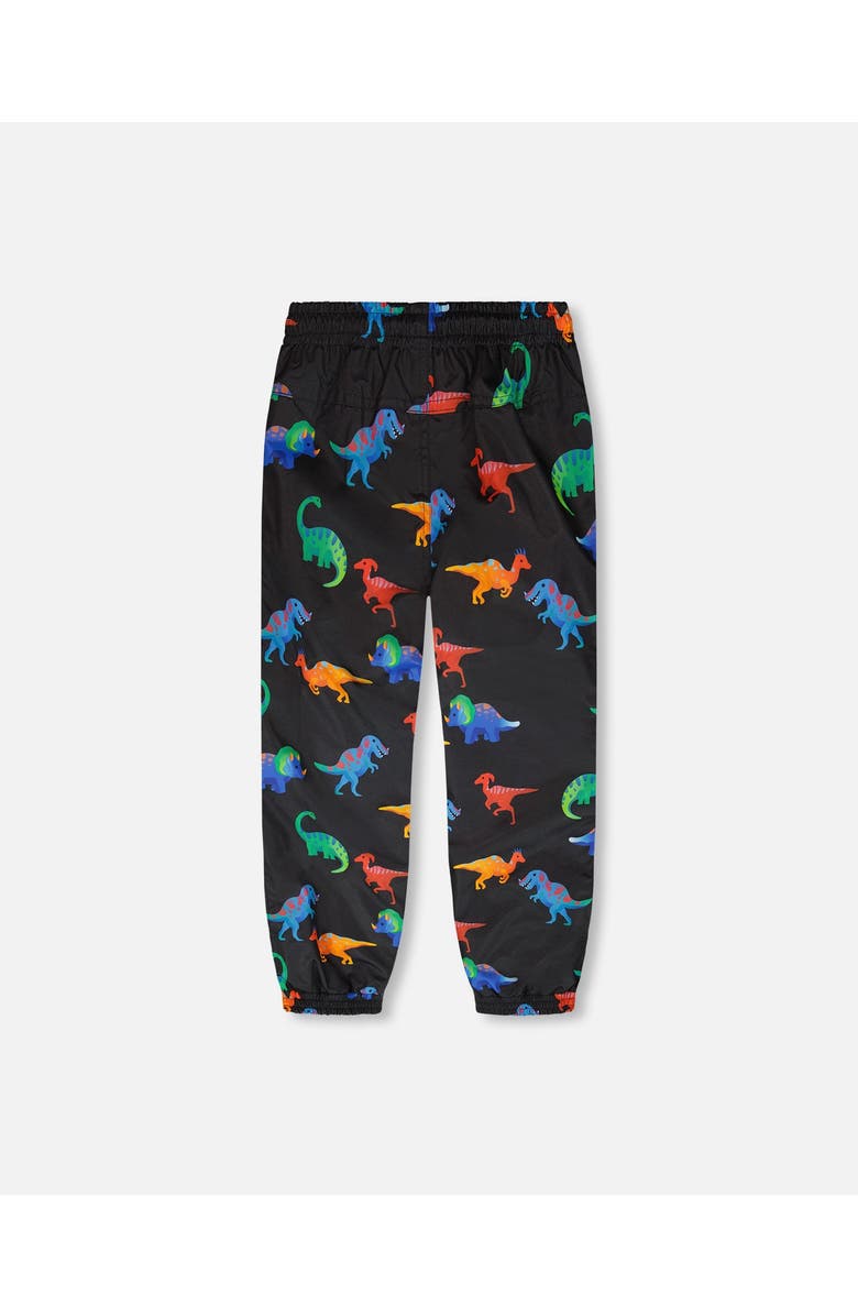 Deux par Deux 3-in-1 Two-Piece Dinosaur Print Mid-Season Outerwear Set, Alternate, color, Black Dinosaur Print