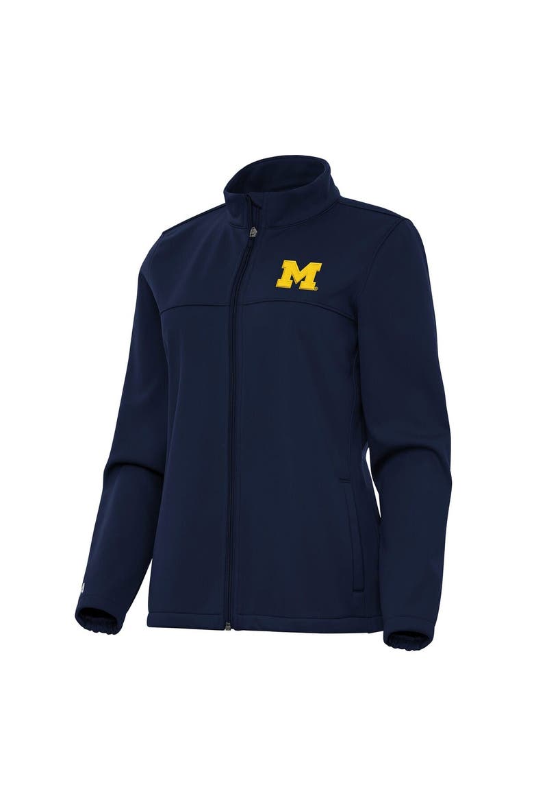 Women's Antigua Navy Michigan Wolverines Links 2 Full-Zip Golf Jacket, Alternate, color, Navy