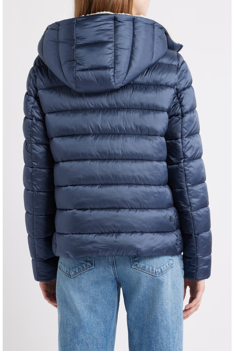 Gretel Faux Shearling Lining Hooded Puffer Jacket, Alternate, color, NIGHT BLUE
