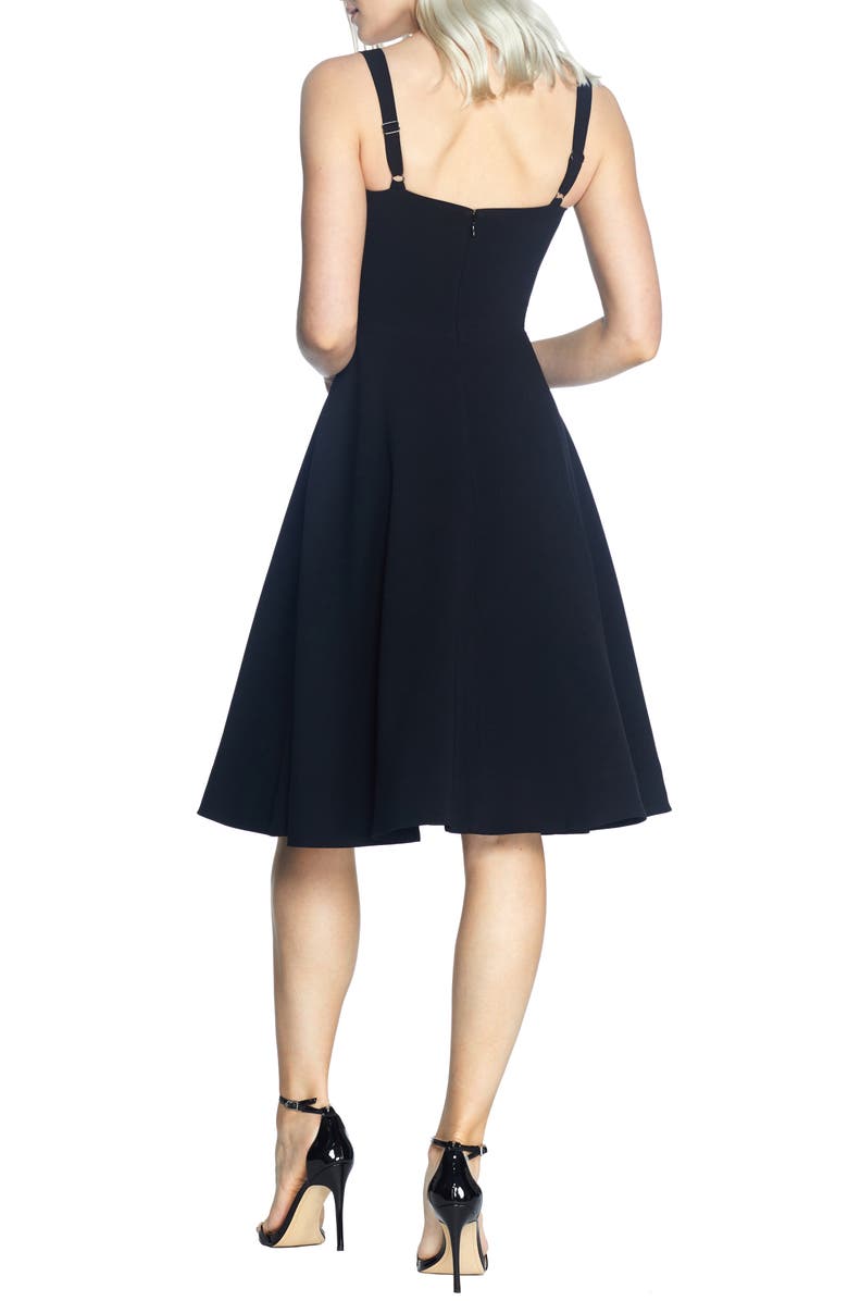 Dress the Population Alina Crepe Fit & Flare Cocktail Dress, Alternate, color,