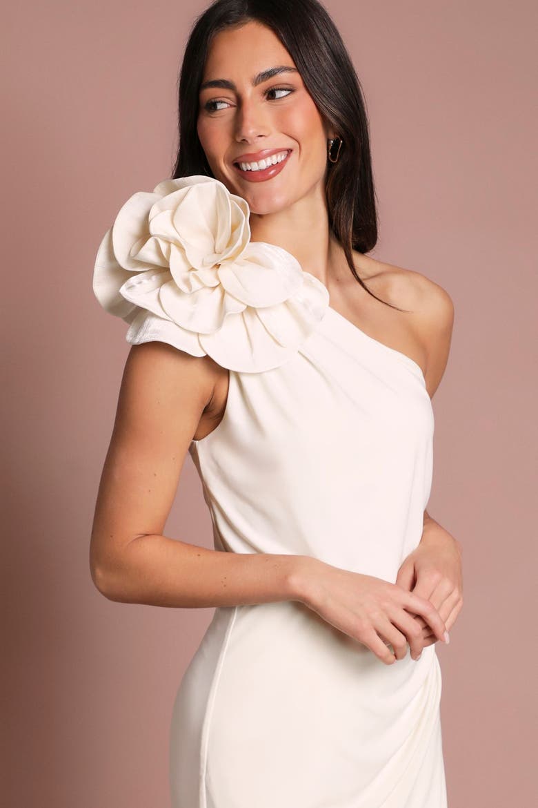 One Shoulder Jersey Maxi Dress, Alternate, color, Ivory