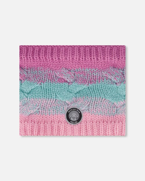 Deux Par Deux Lined Knit Neckwarmer In Pink
