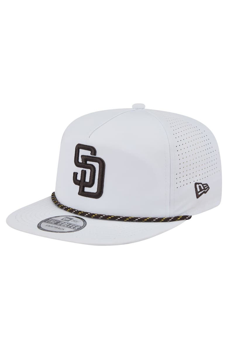 New Era Men's New Era White San Diego Padres Perforated Golfer Snapback Hat, Alternate, color, 