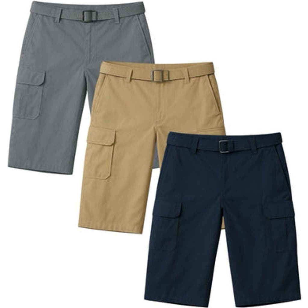 Benben Mens 3 Pack Cargo Belted Shorts