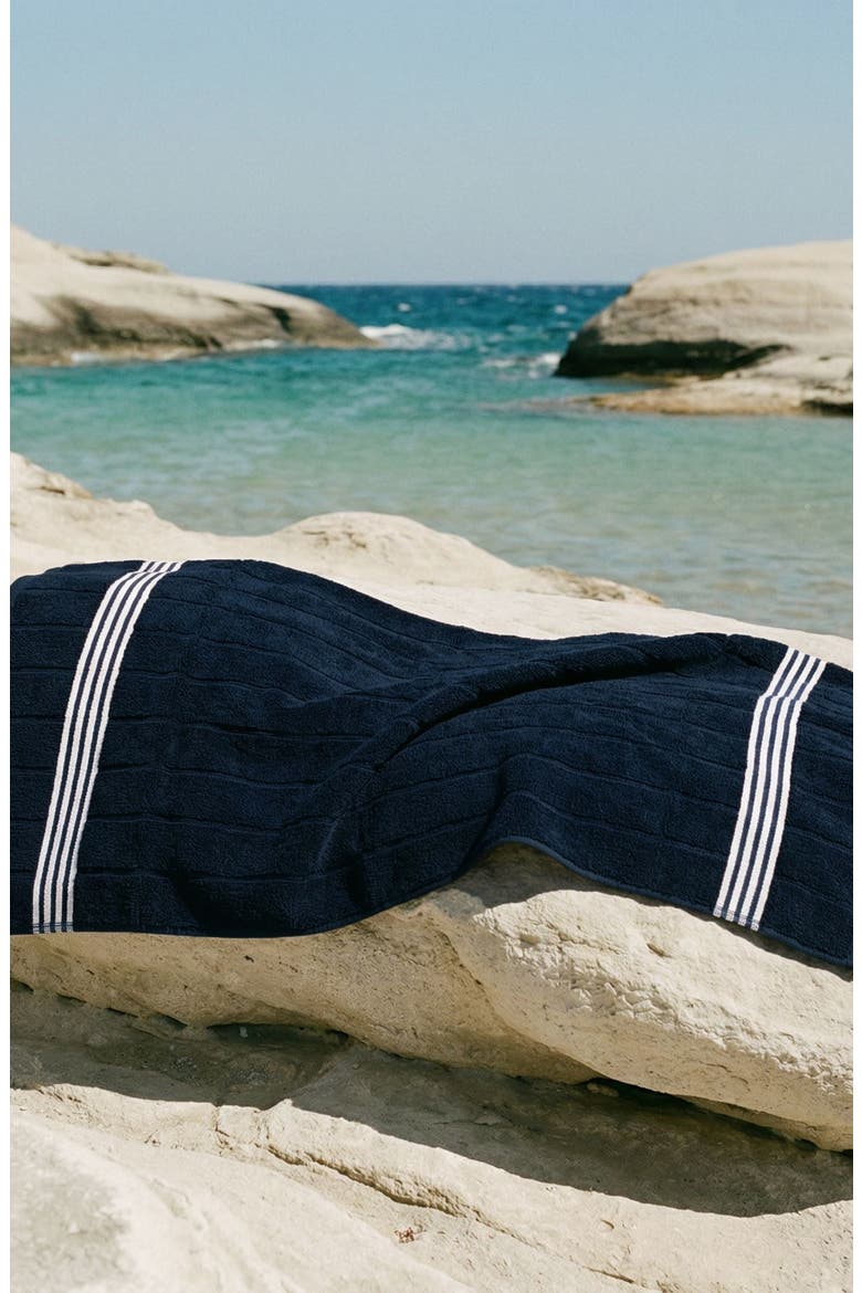 Nautilus 2-Piece Hand Towel Set, Alternate, color, Navy / White