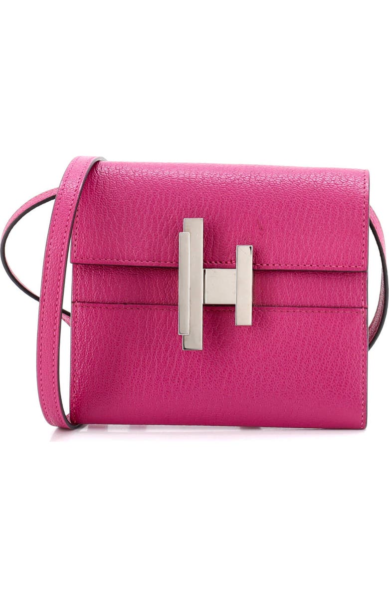 Pre-Owned Hermes Cinhetic To Go Wallet Chevre Mysore Mini, Main, color, Rose Pourpre