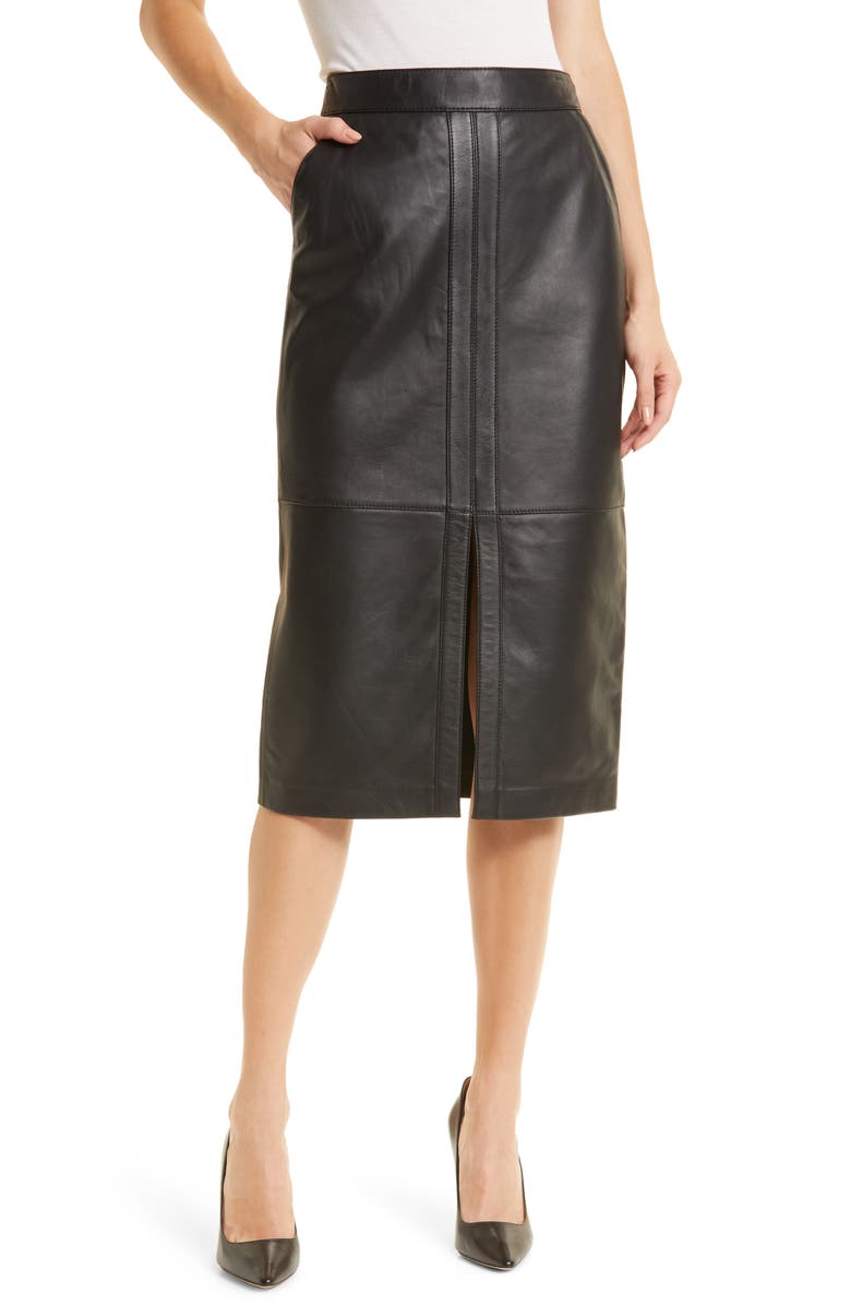 Ted Baker London Women's Autry Leather Pencil Skirt, Main, color,