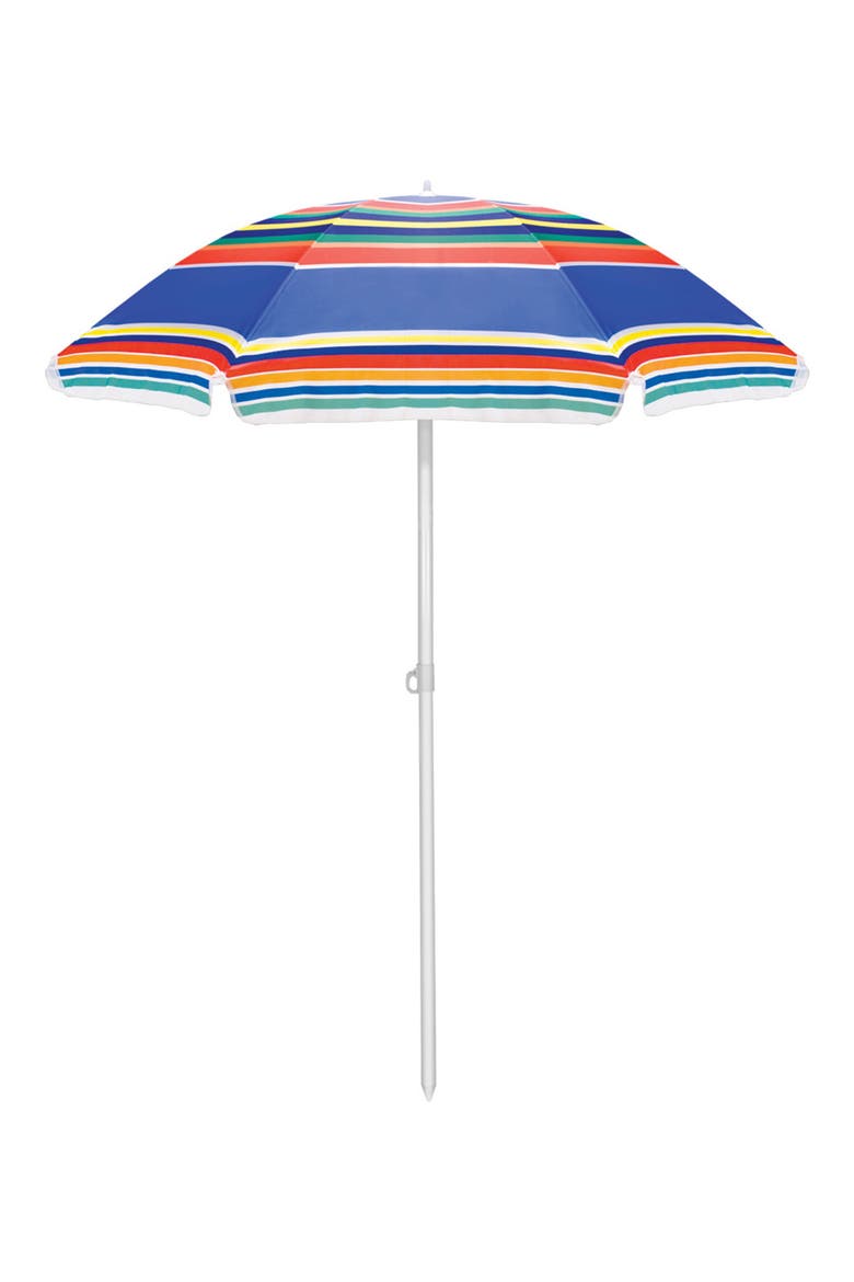 Portable Beach Umbrella, Main, color, MULTICOLOR STRIPES