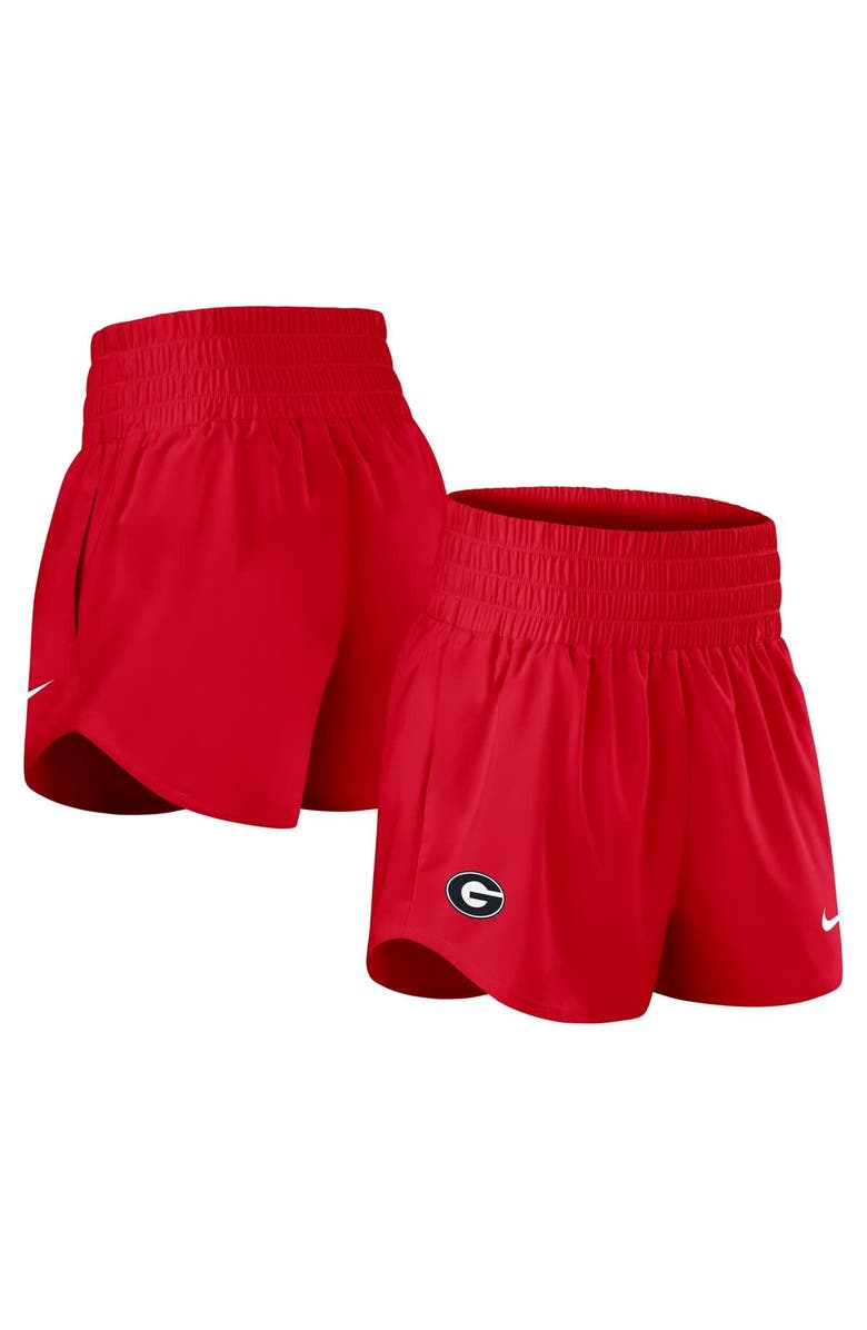 Nike Women's Nike Red Georgia Bulldogs Performance One Dri-FIT High-Rise Shorts, Main, color, Red