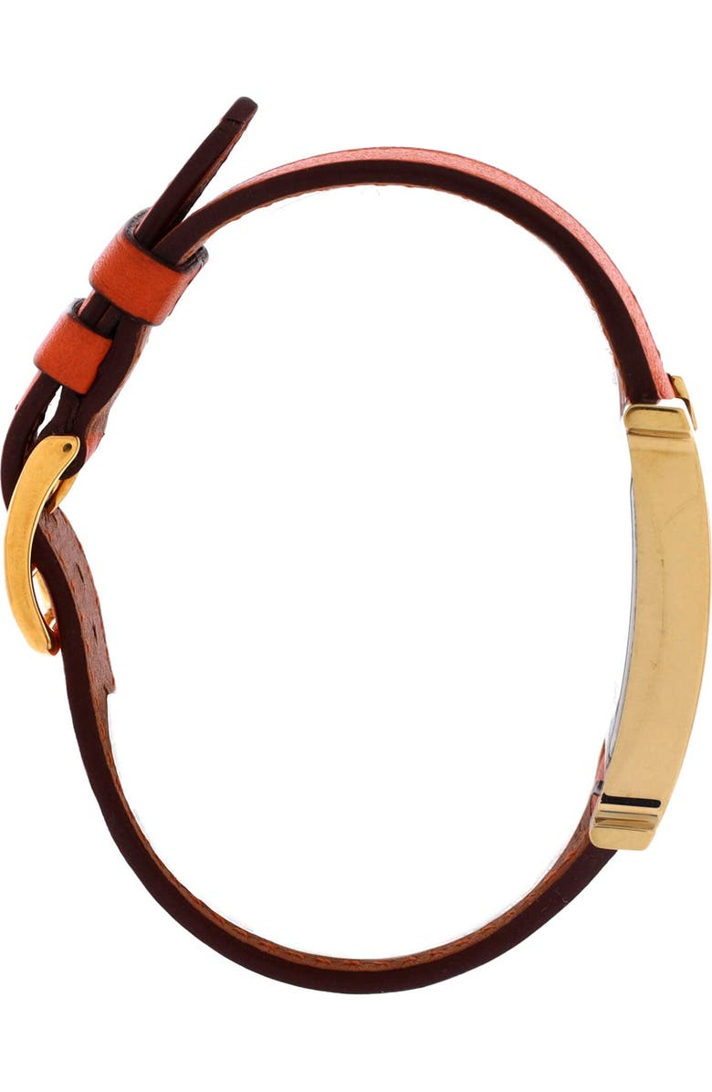 Pre-Owned Hermes Heure H Quartz Watch Plated Metal and Leather 26, Alternate, color, Orange