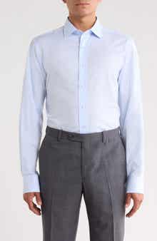 Trim Fit Textured Cotton Shirt