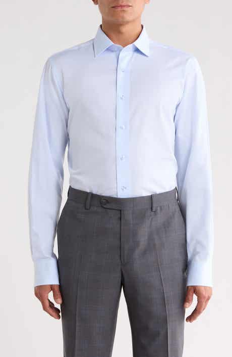 Trim Fit Textured Cotton Shirt