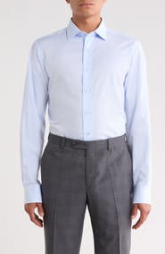 Lorenzo Uomo Trim Fit Textured Cotton Shirt
