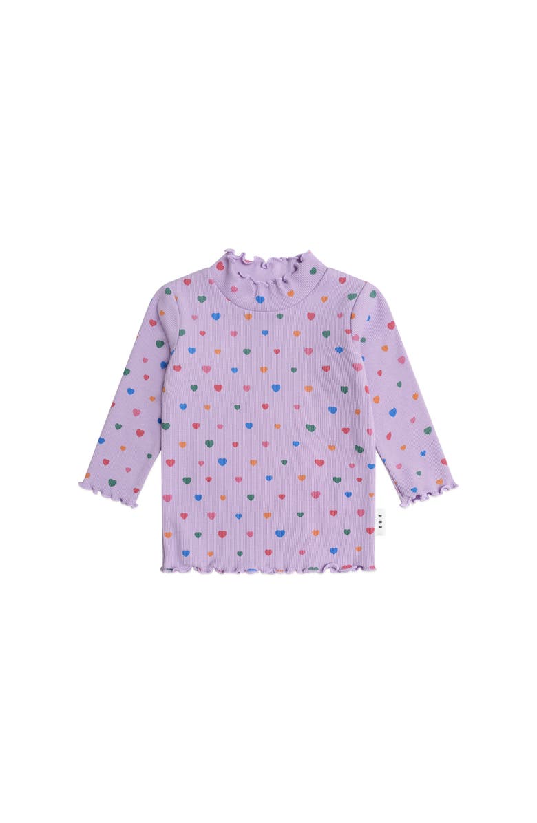 Huxbaby I Heart Cake Rib Skivvy, Main, color, Purple Rose