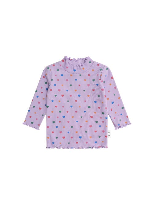 Huxbaby Kids' I Heart Cake Rib Skivvy In Purple