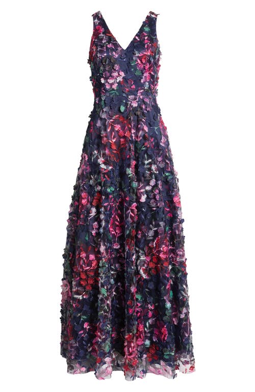 Eliza J Floral Applique Gown In Multi