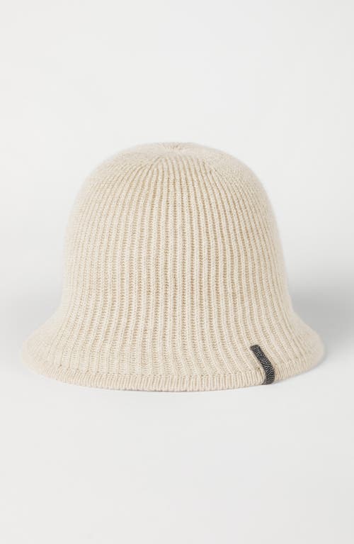 Brunello Cucinelli Sparkling Beanie With Monili In Neutral