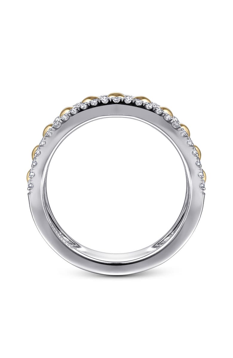 Gabriel & Co. Bujukan Two-Tone 14K Gold & Diamond Wide Band Ring, Alternate, color, Two Tone