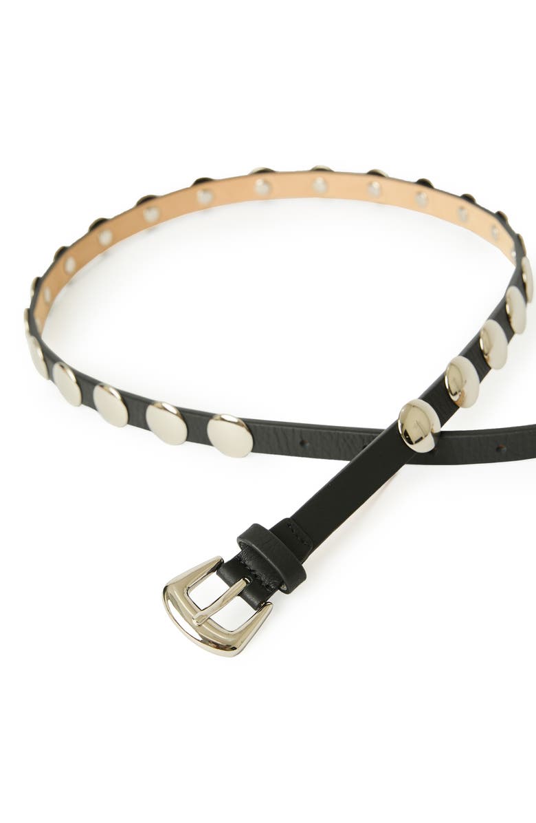 B-Low the Belt Ames Studded Leather Belt, Alternate, color, Black Silver