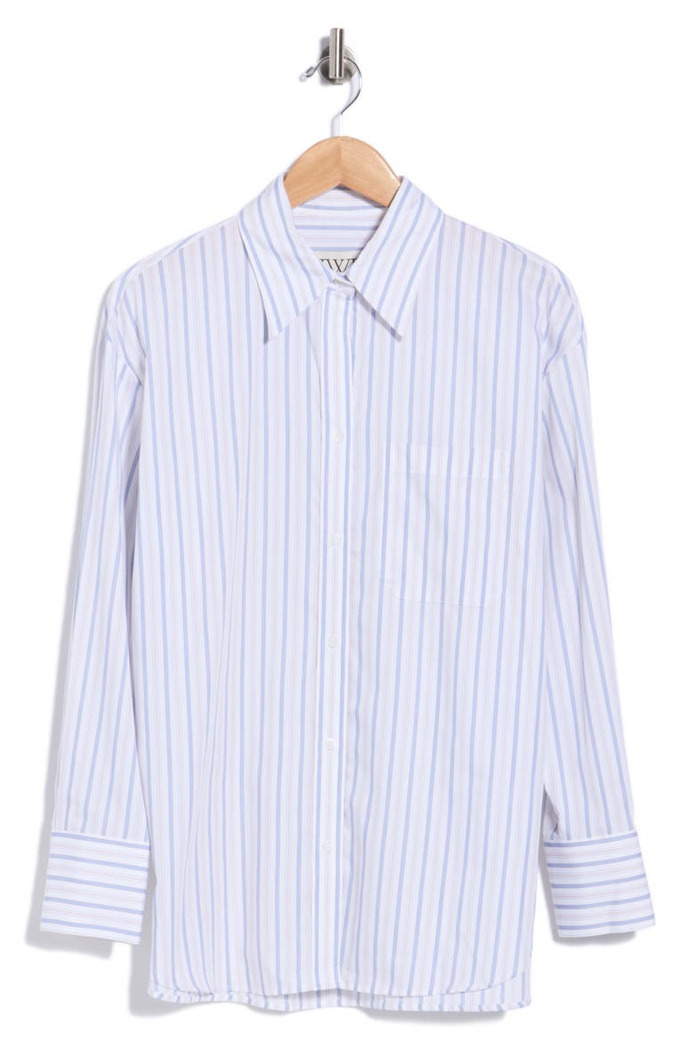 Big Joe Pinstripe Cotton Shirt, Main, color, WHITE / KENTUCKY BLUE