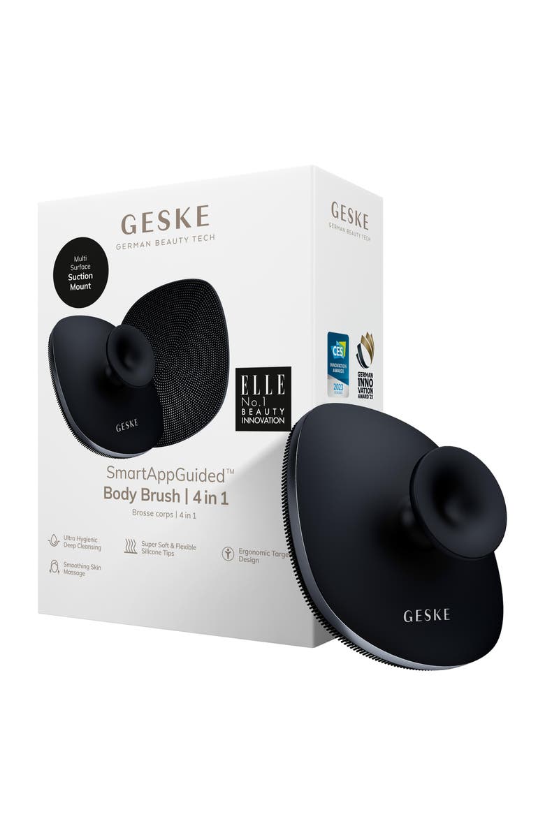 GESKE SmartAppGuided Body Brush with Metal Ring | 4 in 1, Main, color, Black