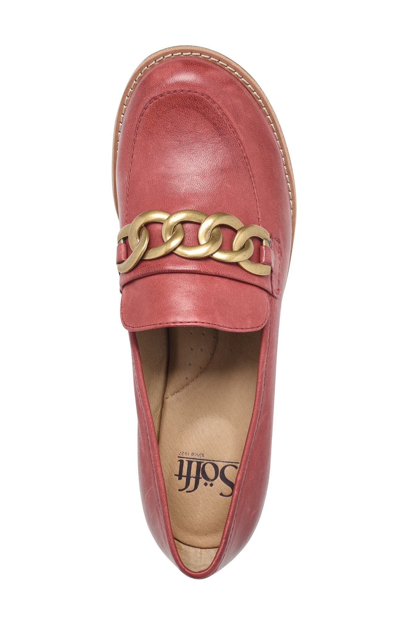 Söfft Nevara Loafer, Alternate, color, Red Tangerine