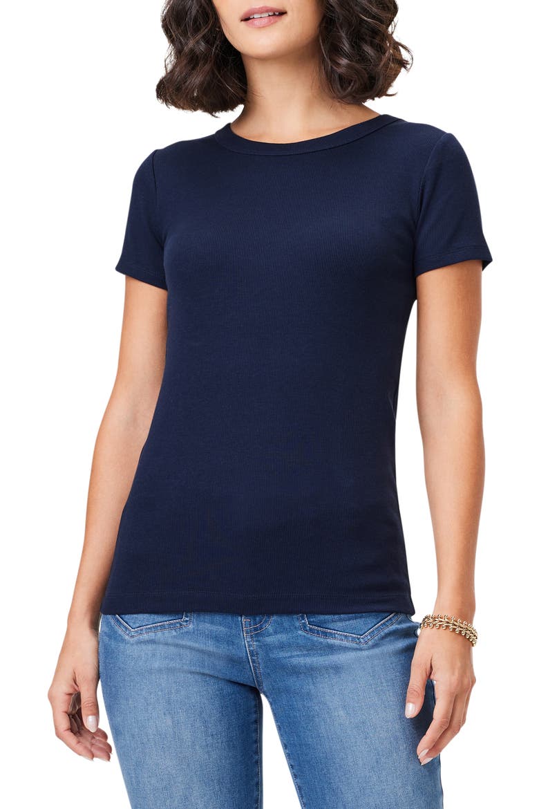 Perfect Crewneck Rib Top, Main, color, DARK INDIGO