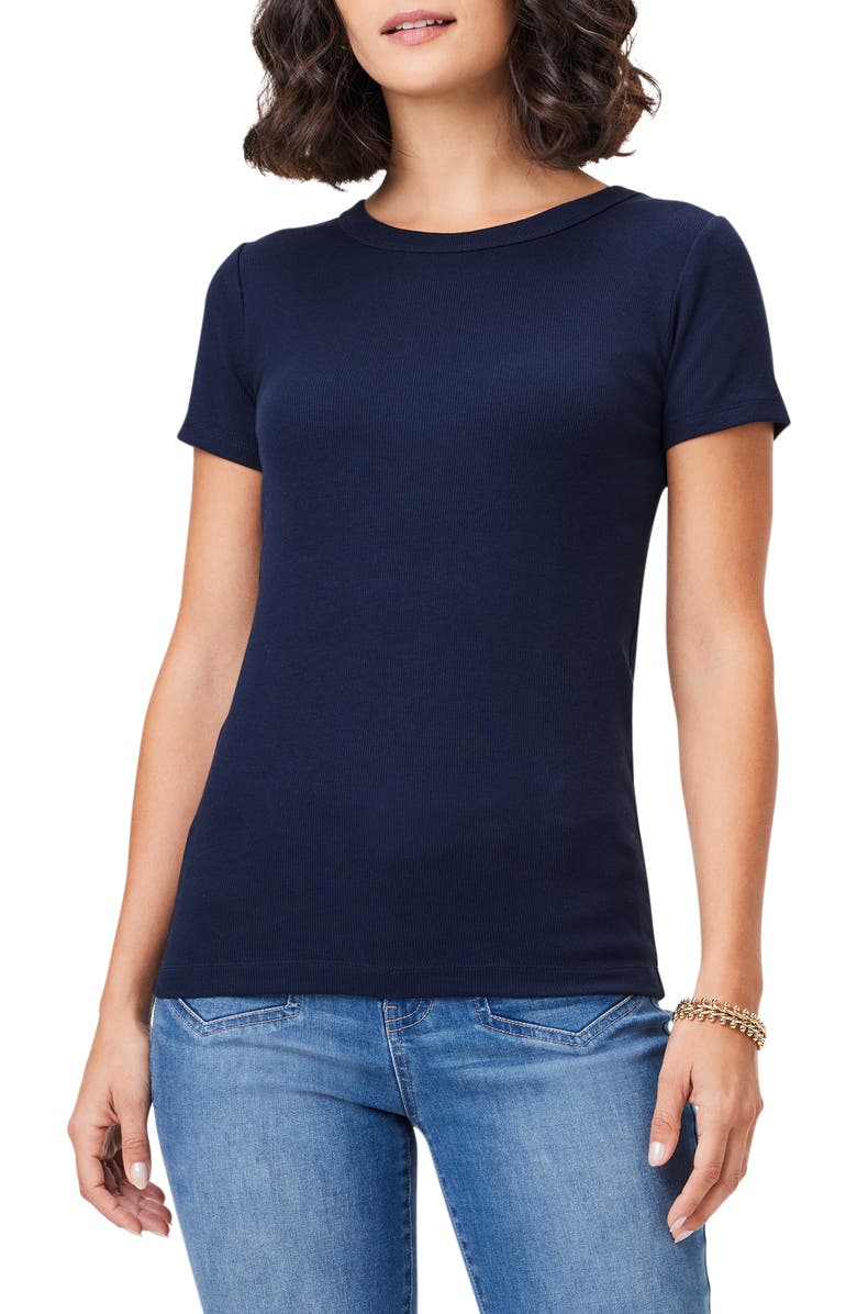 NIC+ZOE Perfect Crewneck Rib Top, Main, color, Dark Indigo