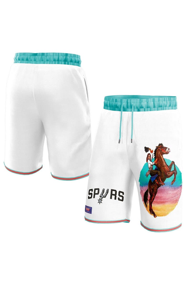 NBA X KIDSUPER Unisex NBA & KidSuper Studios by Fanatics White San Antonio Spurs Hometown Shorts, Main, color, White