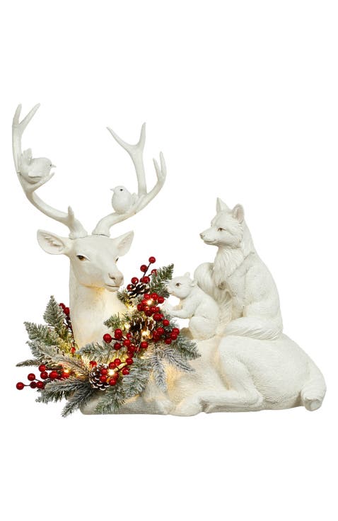 Lying Deer with Wreath