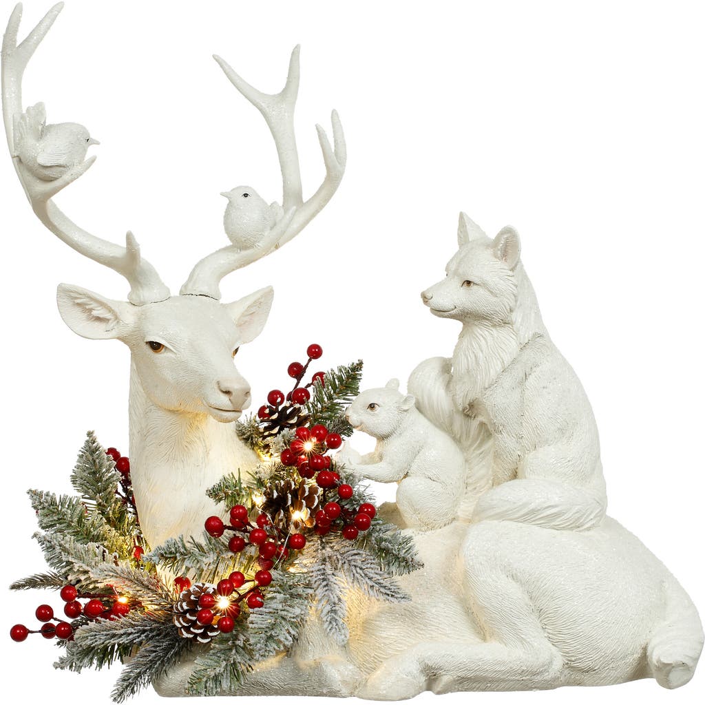 Mark Roberts Lying Deer With Wreath In Multi