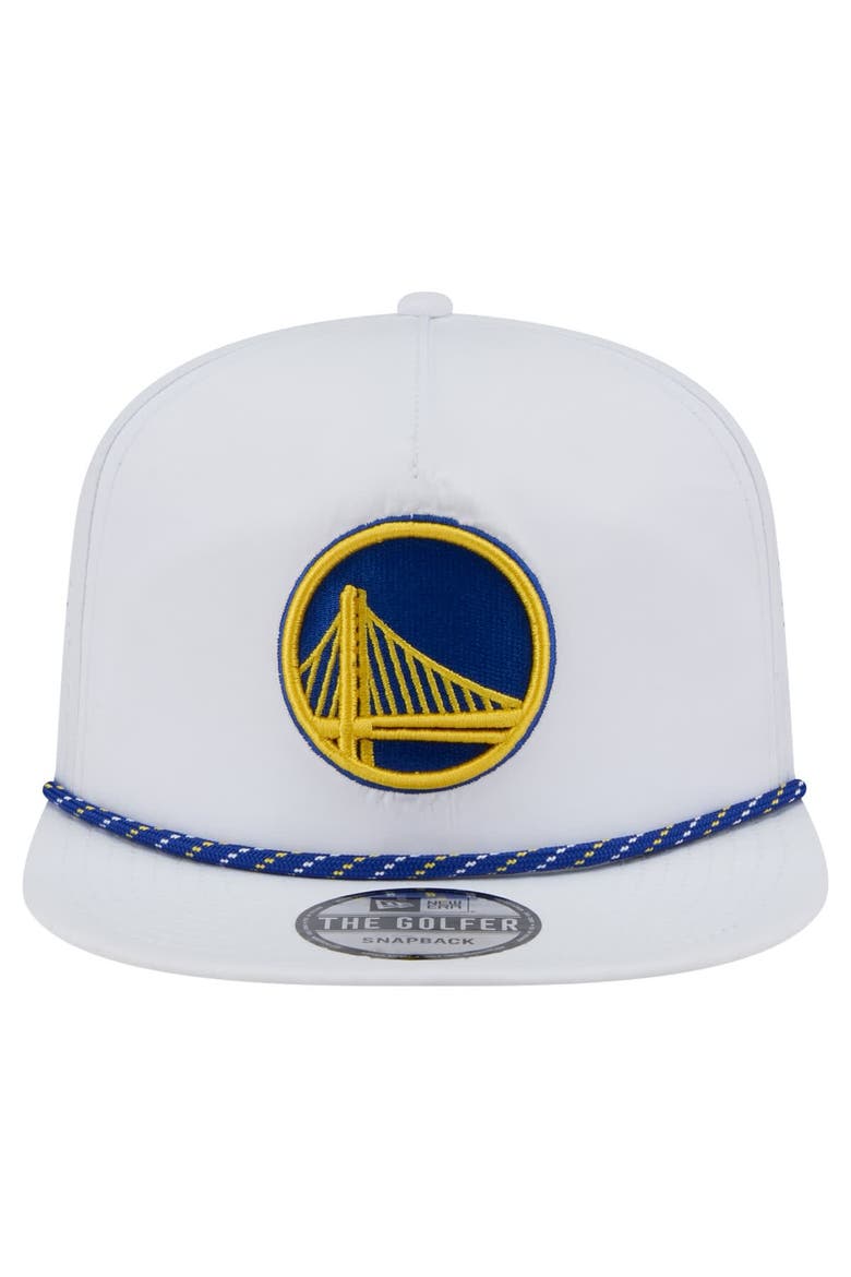 Men's New Era White Golden State Warriors Performance Rope Golfer Adjustable Hat, Alternate, color, White