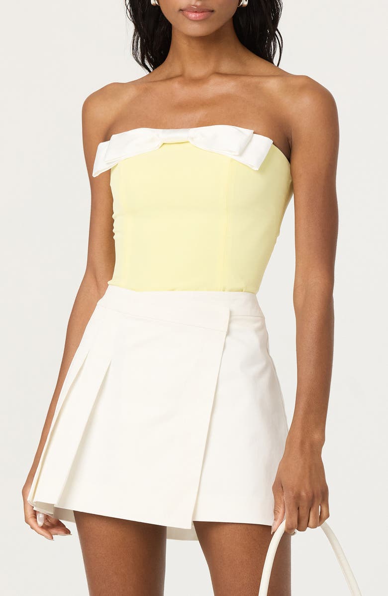ASTR the Label Bow Detail Tube Top, Alternate, color, Yellow