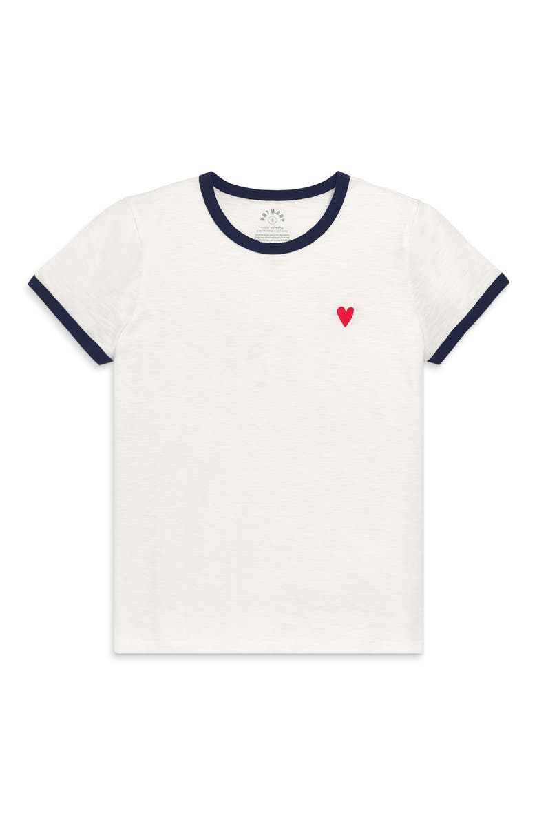 Primary Women's Fit Embroidered Heart Ringer Tee, Alternate, color, 
