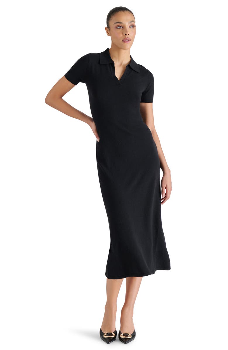 Steve Madden Banks Polo Midi Sweater Dress, Alternate, color, 