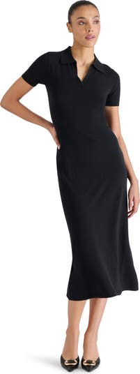 Tie Belt Long Sleeve Midi Shirtdress