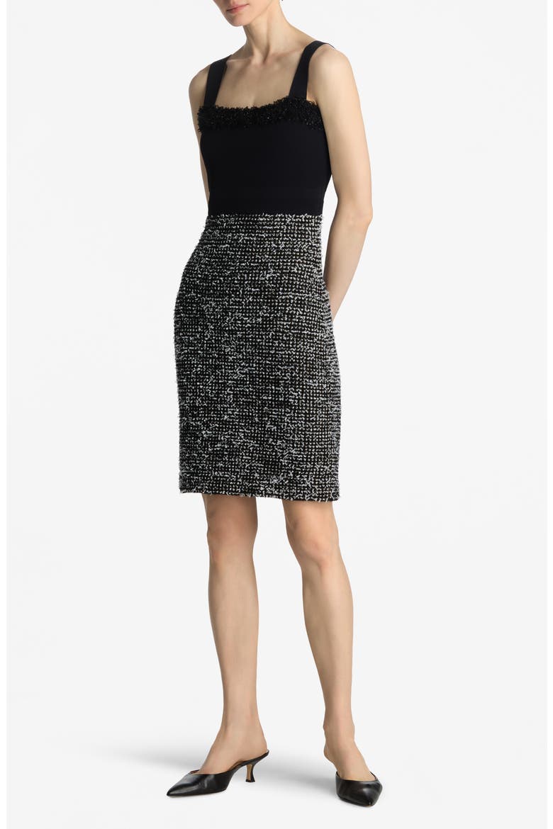 Sparkly Eyelash Tweed Dress, Main, color, BKWU BLACK/WHITE MULTI