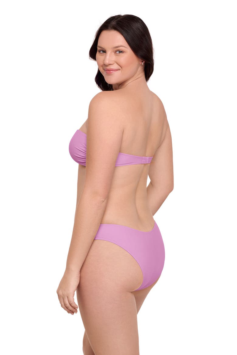 Ring Front Bandeau Bikini Set, Alternate, color, Lavender