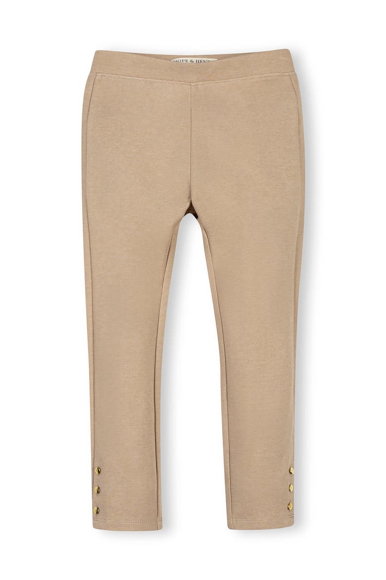 Kids' Button Cuff Ponte Pant, Main, color, Camel Heather
