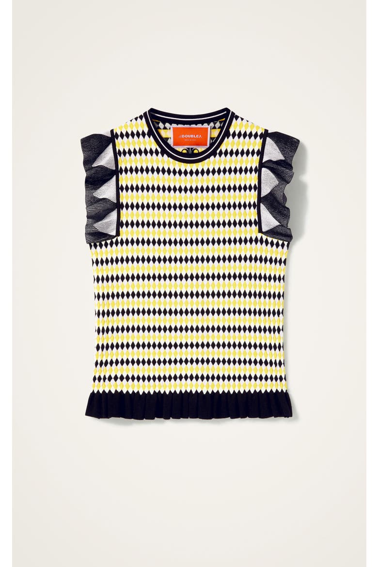 Checkers Top, Alternate, color, Multicolor Yellow/Black/Lilac