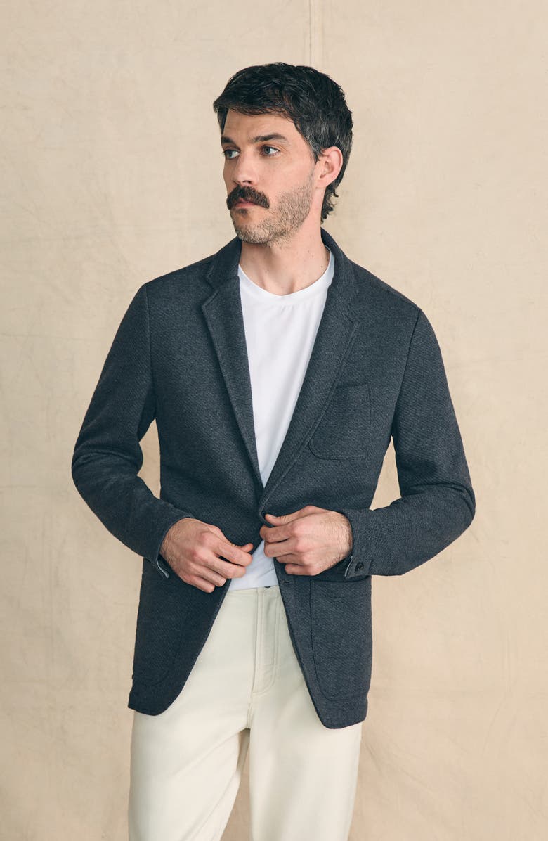 Faherty Inlet Knit Blazer, Alternate, color, Black Sky Melange
