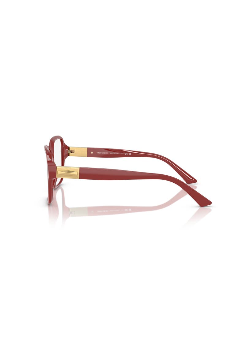 54mm Square optical glasses, Alternate, color, Red