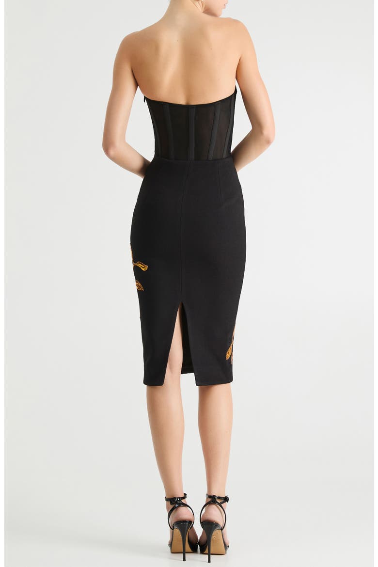 Chiara Sequin Strapless Cocktail Dress, Alternate, color, BLACK/ GOLD