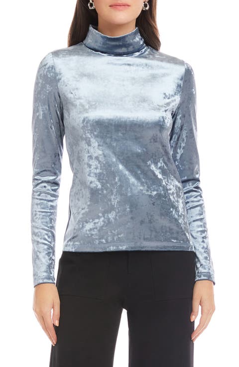 Gwen Crushed Velvet Mock Neck Top