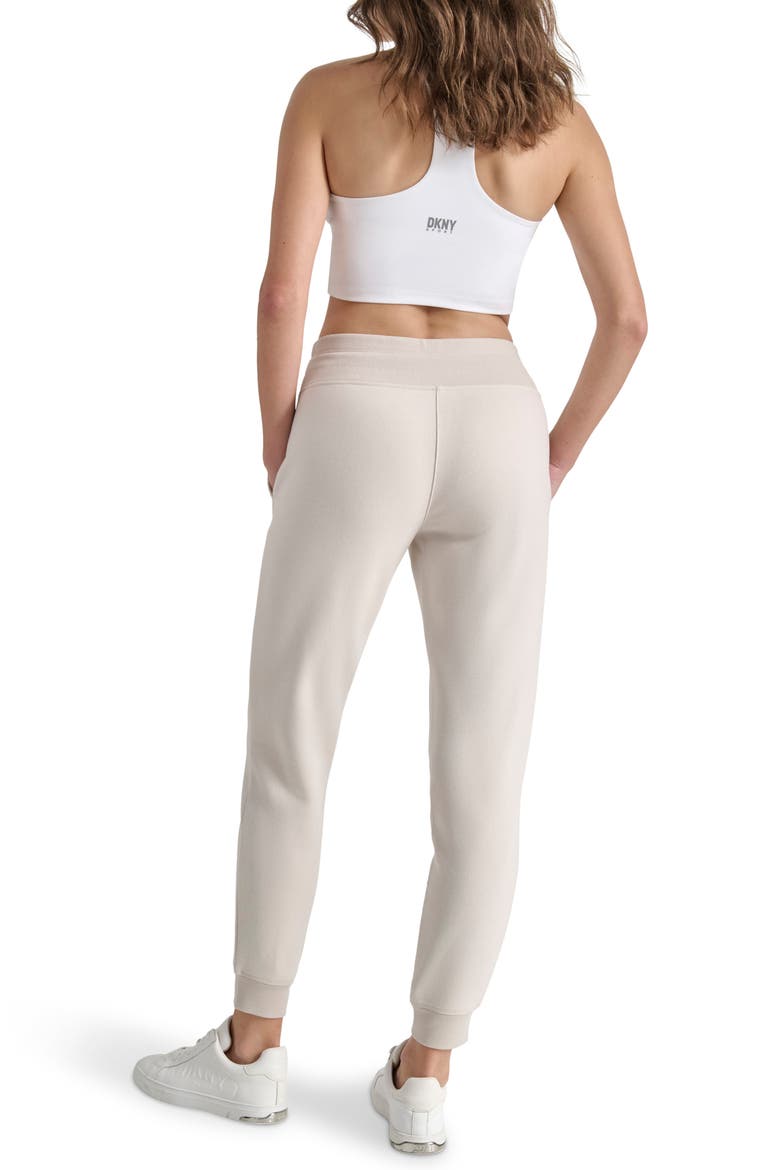 Rhinestone Logo Cuffed Fleece Joggers, Alternate, color, OAT