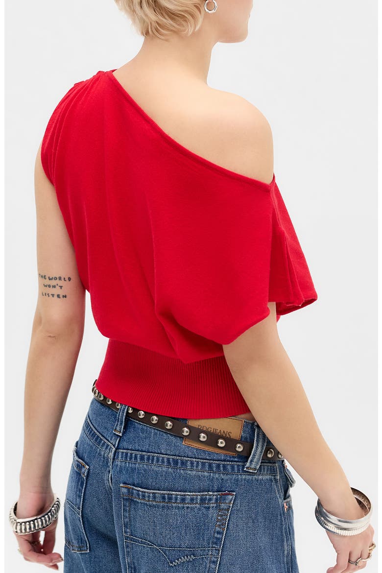 Bailey Boat Neck Knit Crop Top, Alternate, color, RED