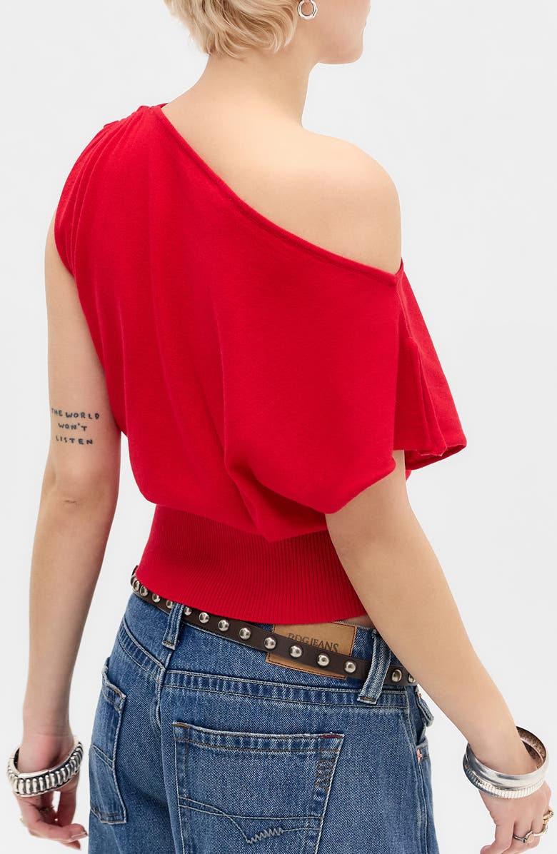 BDG Urban Outfitters Bailey Boat Neck Knit Crop Top, Alternate, color, Red