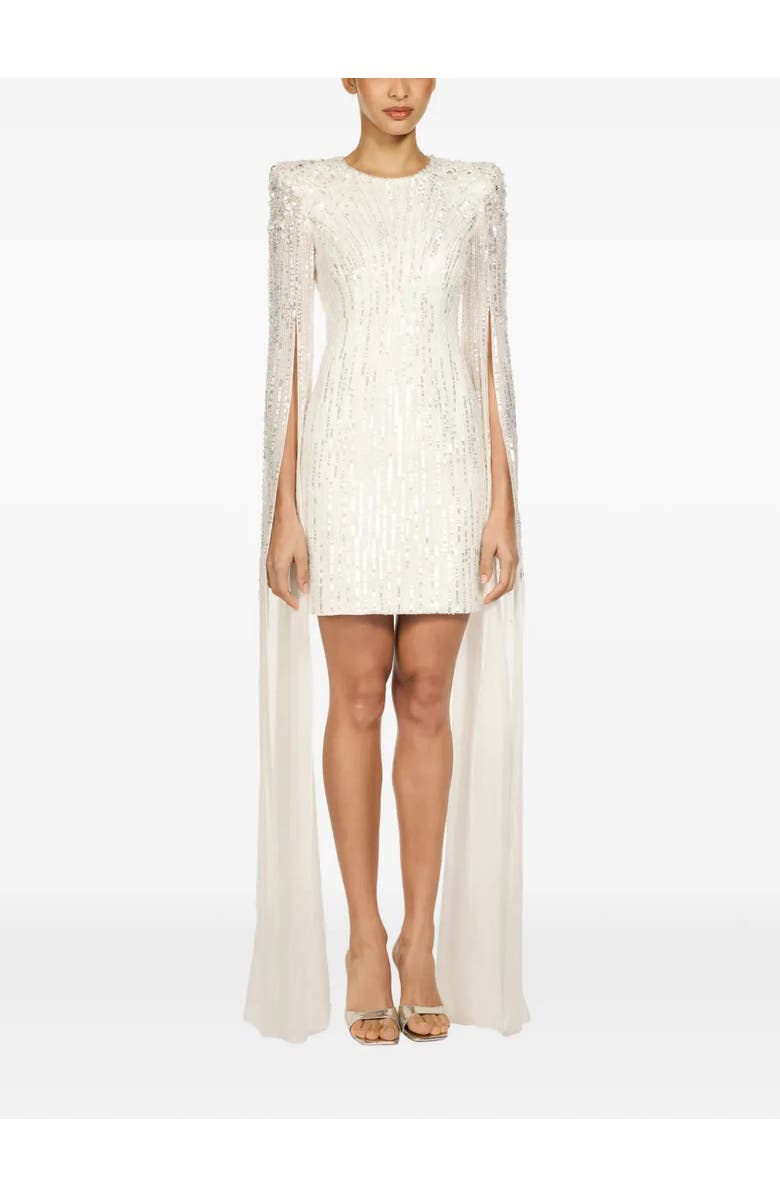 Jenny Packham Sweet Magic Embellished Sleeve Dress, Alternate, color, Ivory